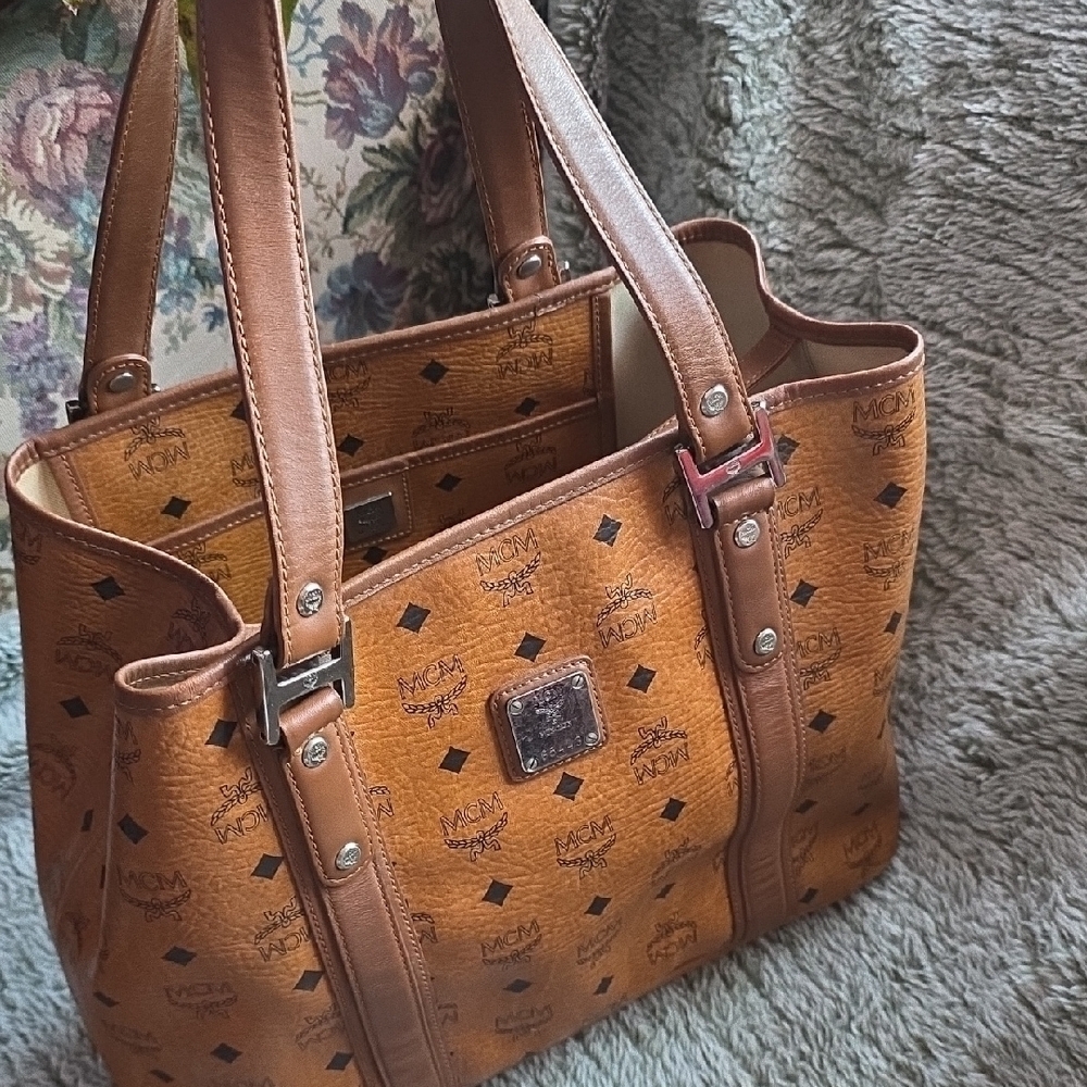 MCM Cognac Visetos Tote Bag - Picture 6 of 14